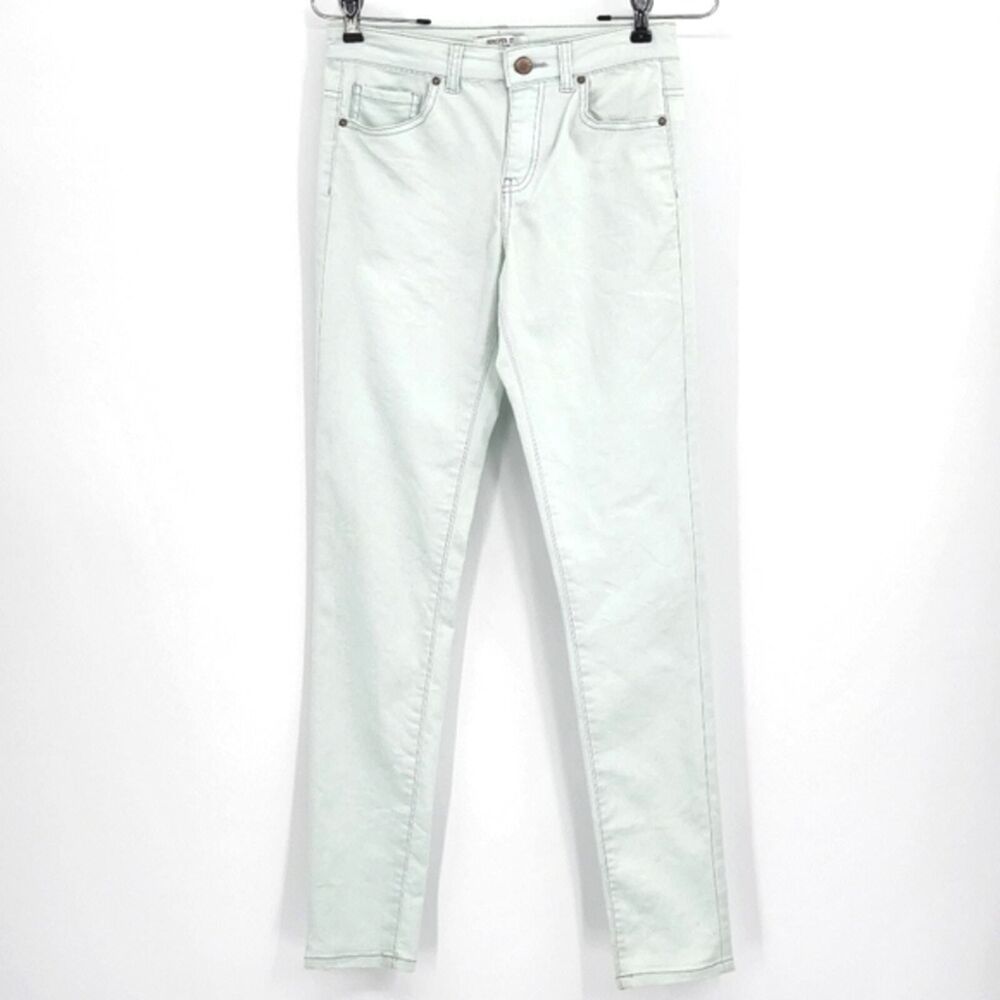 Forever 21 Jeans Womens Size 26 Light Mint Green Denim Mid Rise Skinny Leg